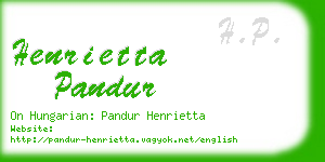 henrietta pandur business card
